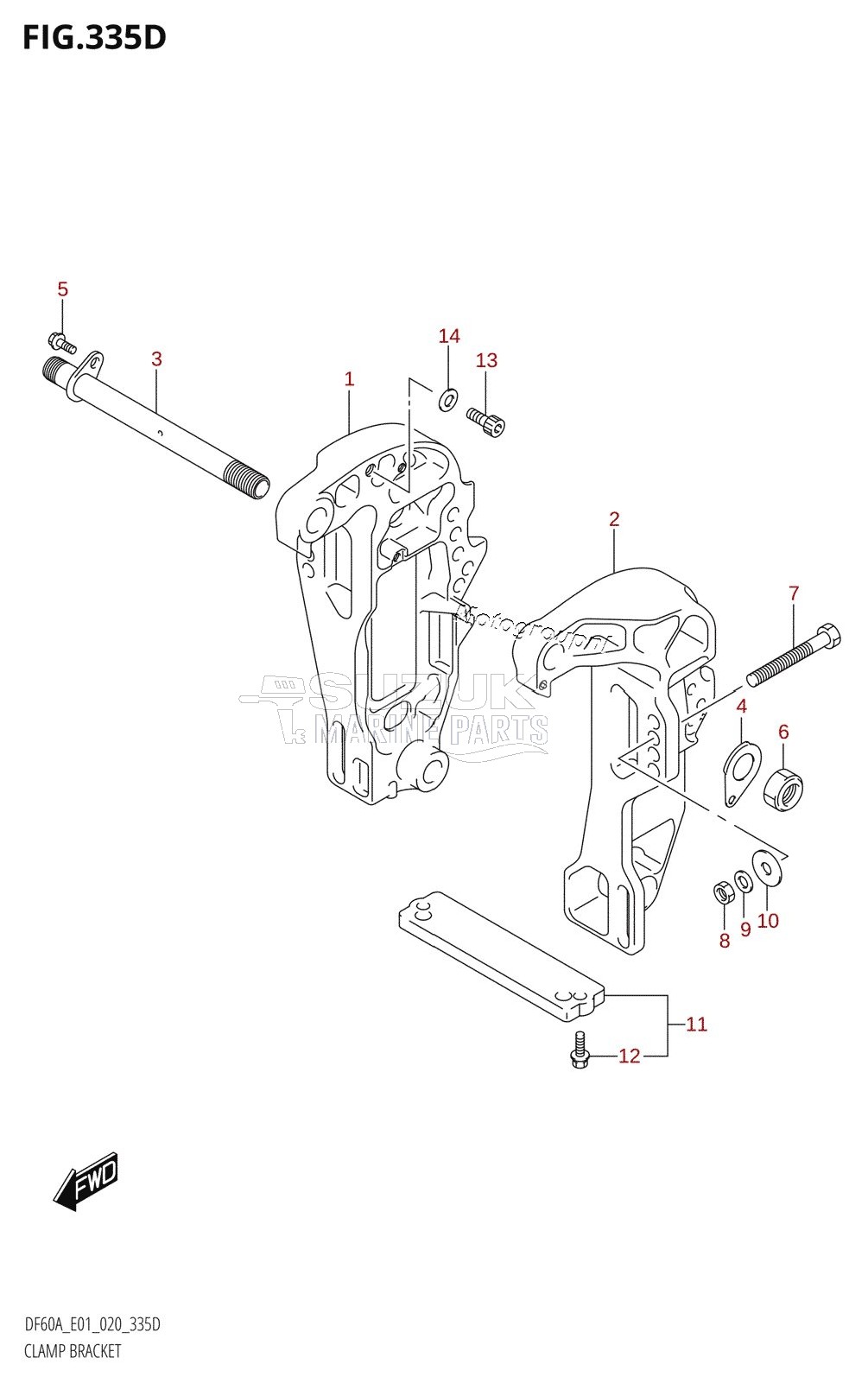 CLAMP BRACKET (DF40AST,DF60A,DF40ASVT)