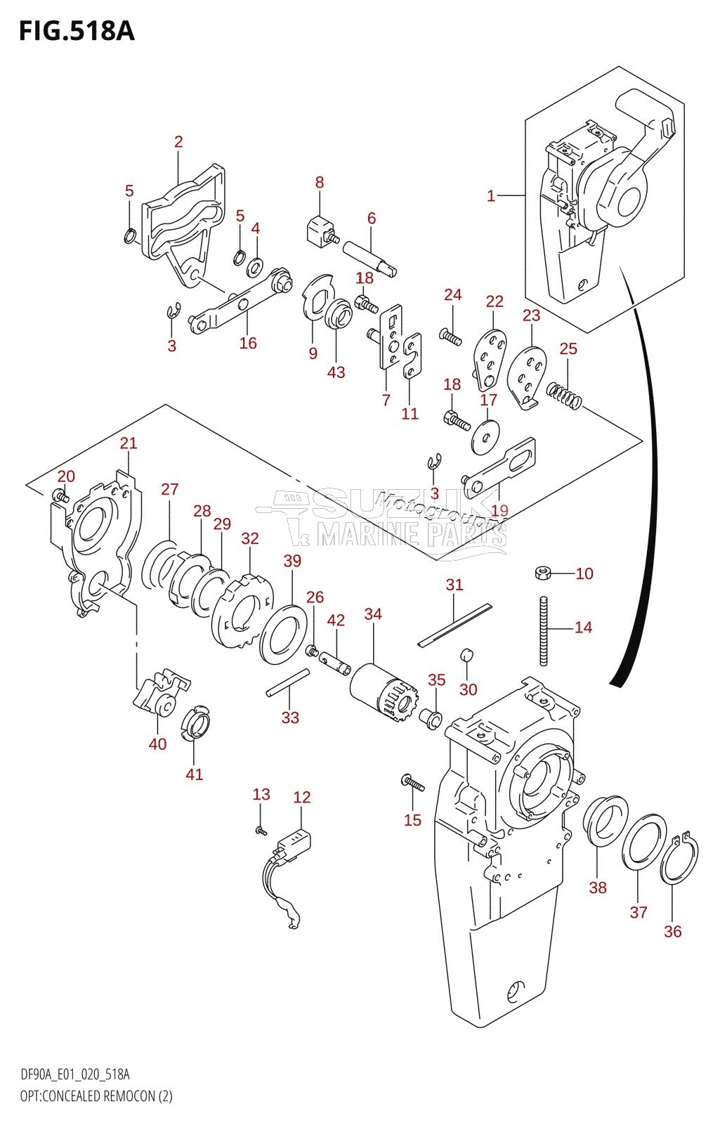 OPT:CONCEALED REMOCON (2) (DF70A,DF80A,DF90A,DF100B)