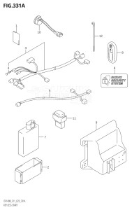 11506Z-340001 (2023) 115hp E11 E40-Gen. Export 1-and 2 (DF115BZ) DF115BZ drawing KEY LESS START (022)