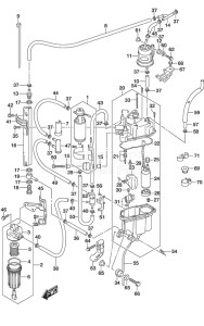 DF 250 drawing Fuel Pump/Fuel Vapor Separator (DF 250S)