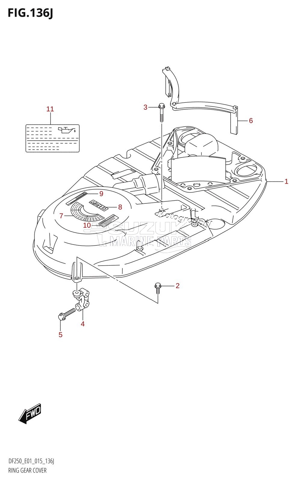 RING GEAR COVER (DF250T:E01)