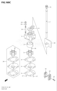 01504F-310001 (2013) 15hp P01-Gen. Export 1 (DF15A  DF15A    DF15AR  DF15AR    DF15AT) DF15A drawing WATER PUMP (DF15A:P01)