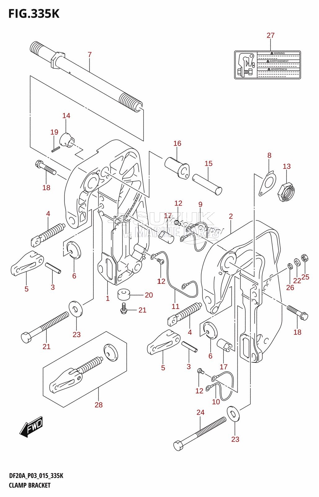 CLAMP BRACKET (DF20AT:P03)