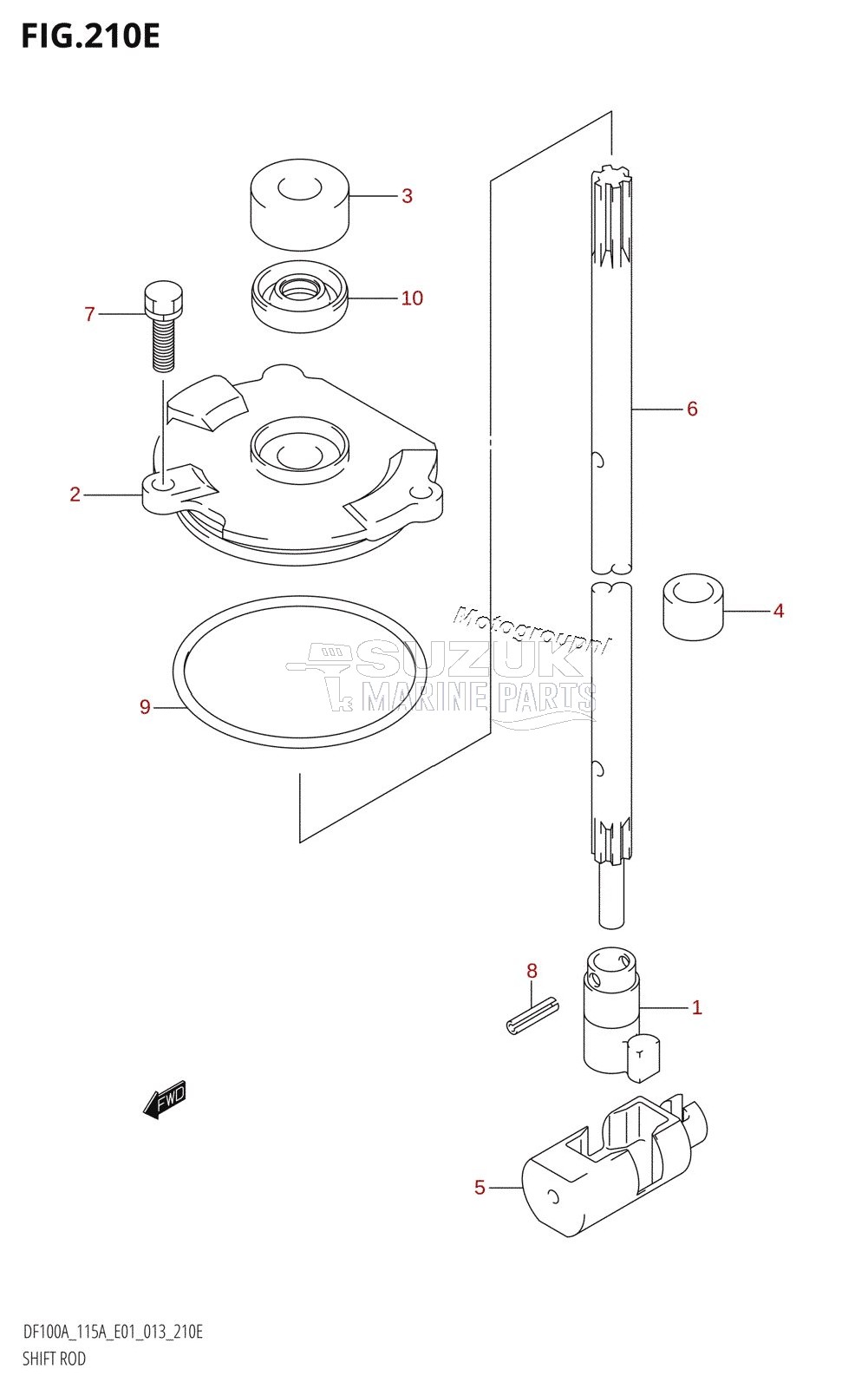 SHIFT ROD (DF115AZ:E01)