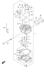 Outboard DF 9.9A drawing Carburetor w/Remote Control