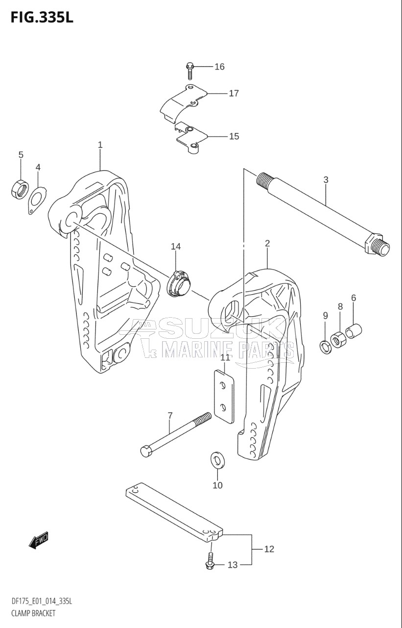 CLAMP BRACKET (DF175TG:E01)