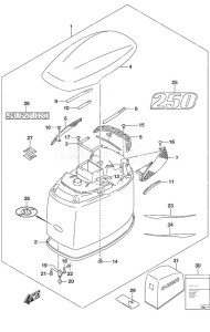 DF 250 drawing Engine Cover SS Model