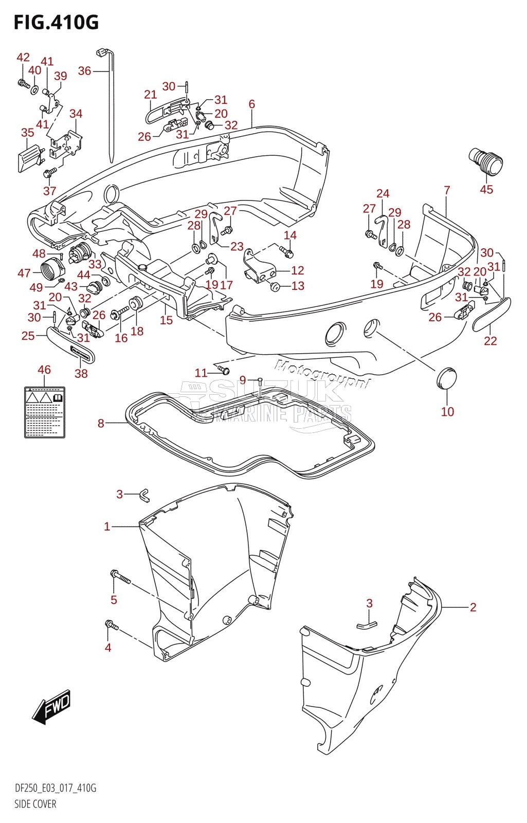 SIDE COVER (DF200T:E03:L-TRANSOM)