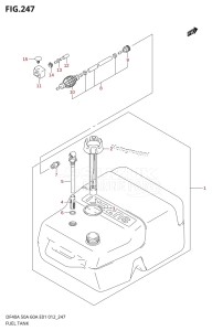 DF40A From 04004F-210001 (E34-Italy)  2012 drawing FUEL TANK (PLASTIC)