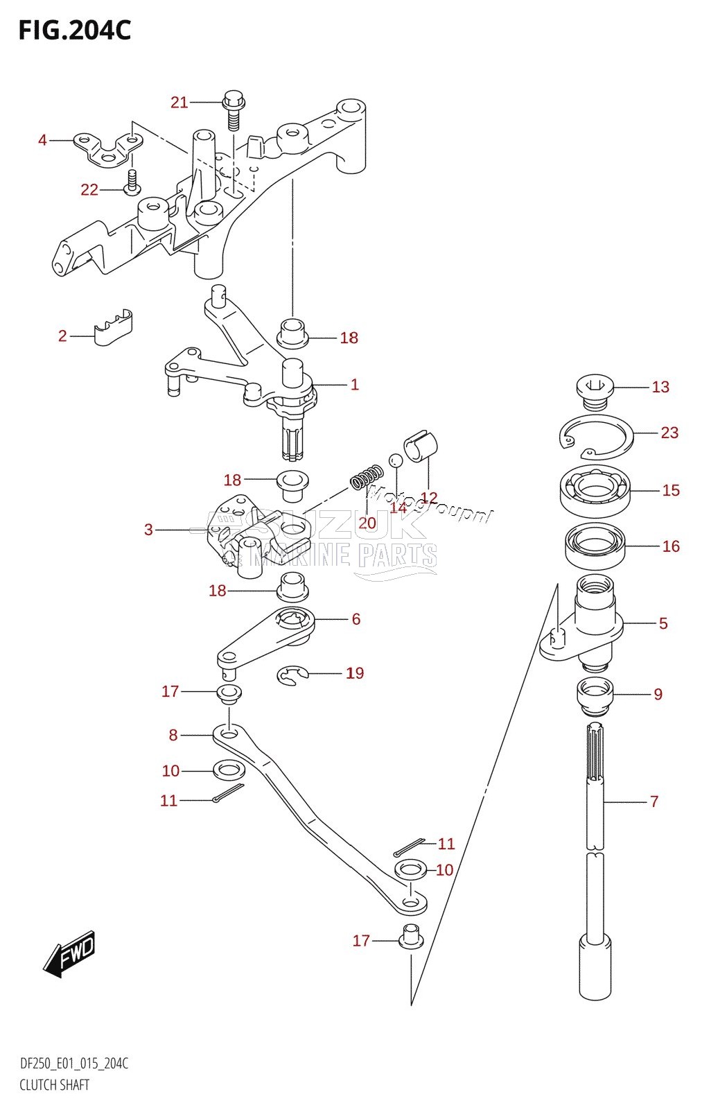 CLUTCH SHAFT (DF200Z:E01)