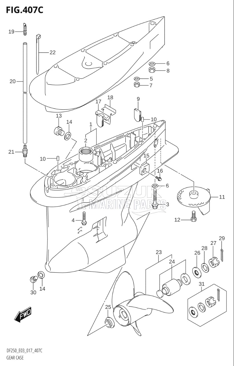 GEAR CASE (DF225T:E03)