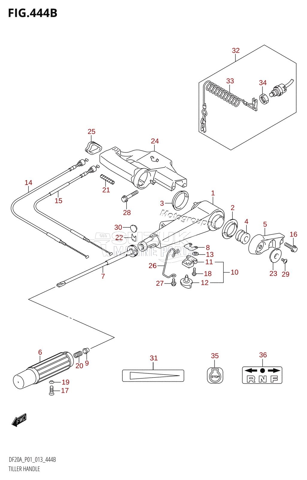 TILLER HANDLE (DF15A:P01)