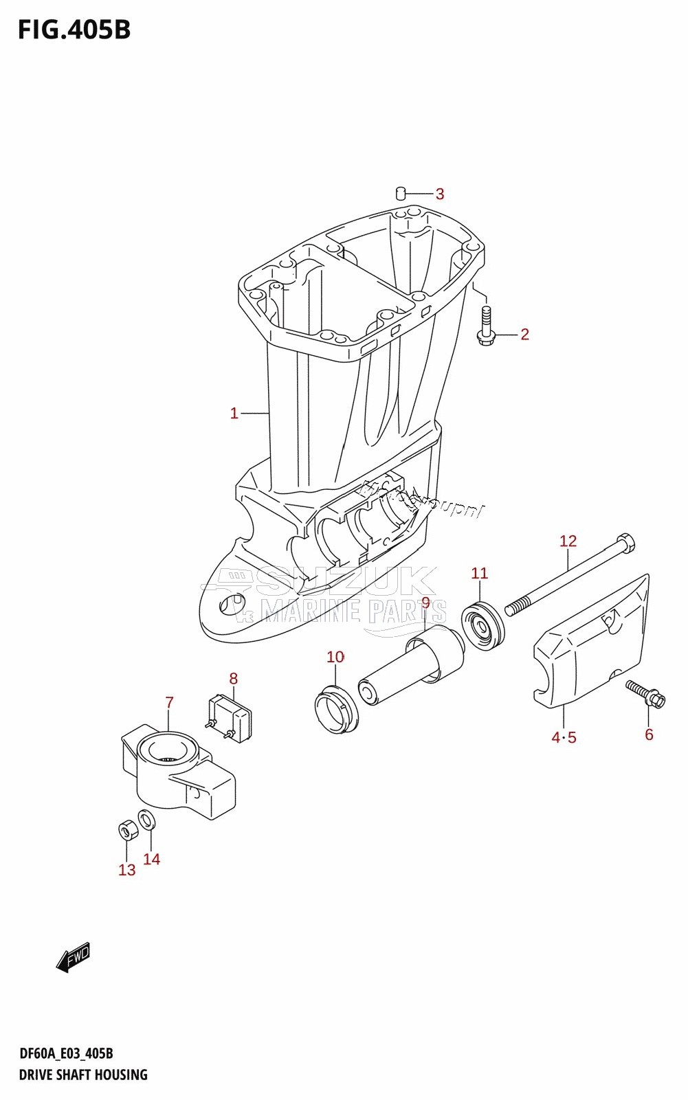 DRIVE SHAFT HOUSING (DF40AT,DF50AT)