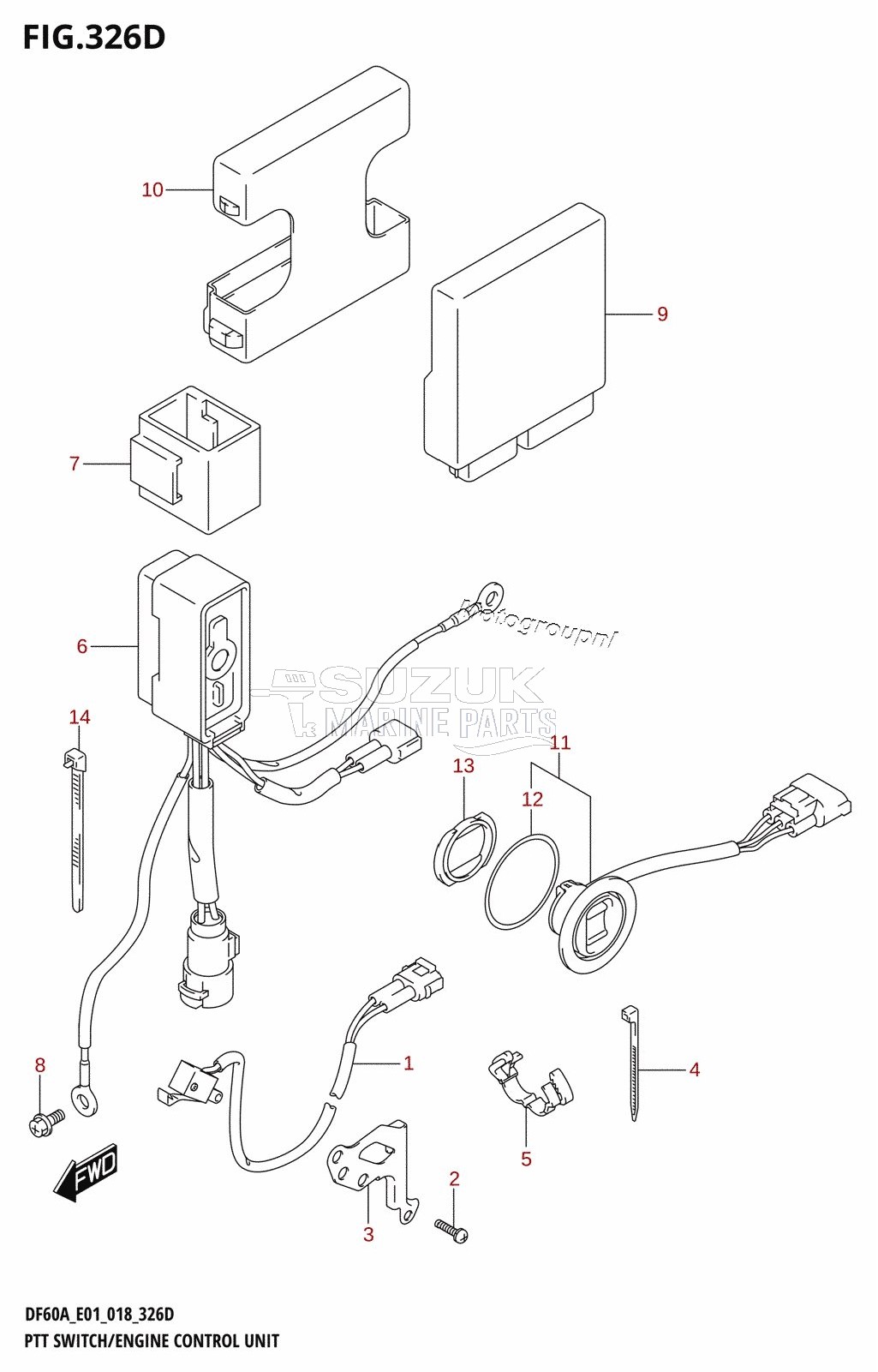 PTT SWITCH /​ ENGINE CONTROL UNIT (DF50A:E01,DF50ATH:E01)