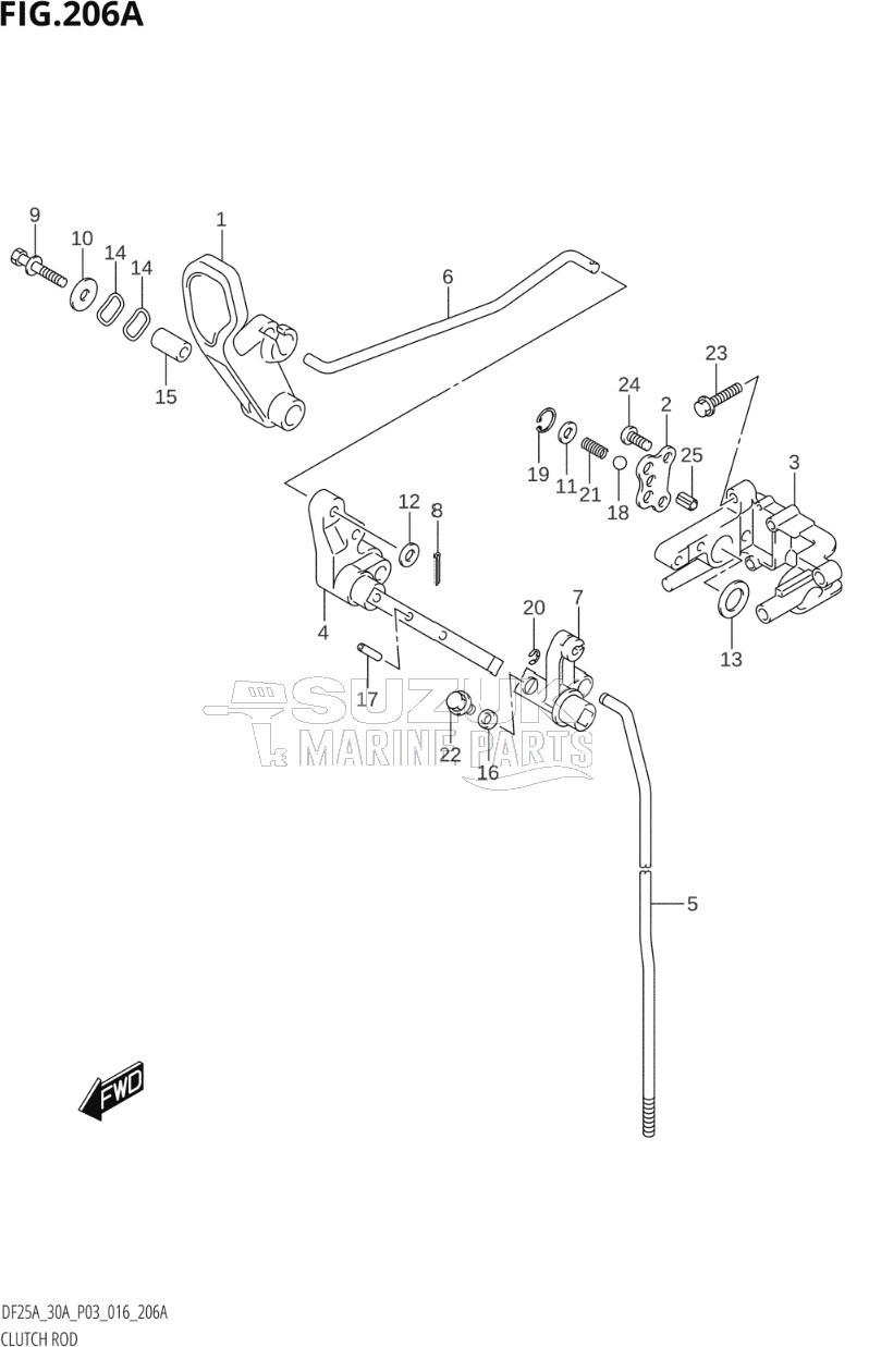 CLUTCH ROD (DF25A:P03)