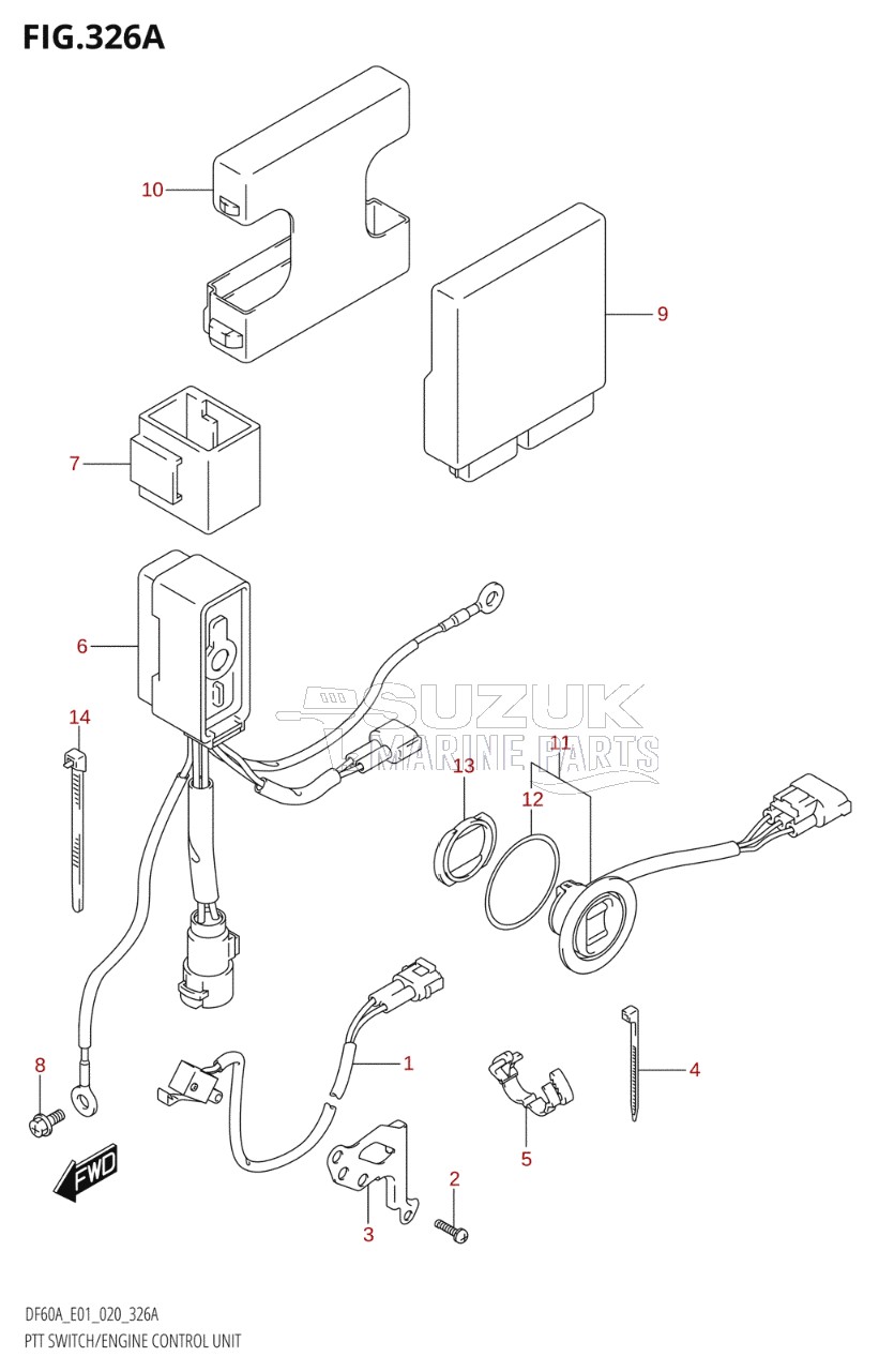 PTT SWITCH / ENGINE CONTROL UNIT (DF40A:E01,DF40ATH:E01)