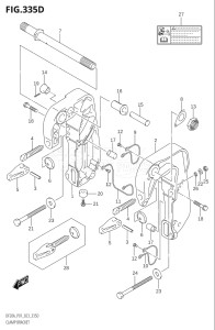 02002F-240001 (2022) 20hp E01 P01 P40-Gen. Export 1 (DF20A    DF20AR  DF20AR    DF20AT  DF20AT    DF20ATH  DF20ATH) DF20A drawing CLAMP BRACKET (SEE NOTE)