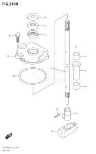 DF115AST From 11504F-710001 (E03)  2017 drawing SHIFT ROD (DF115AT:E11)