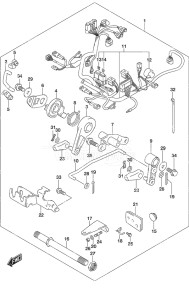 Outboard DF 9.9B drawing Remote Control Parts