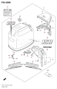 DF150 From 15002F-310001 (E03)  2013 drawing ENGINE COVER (DF150T:E03)