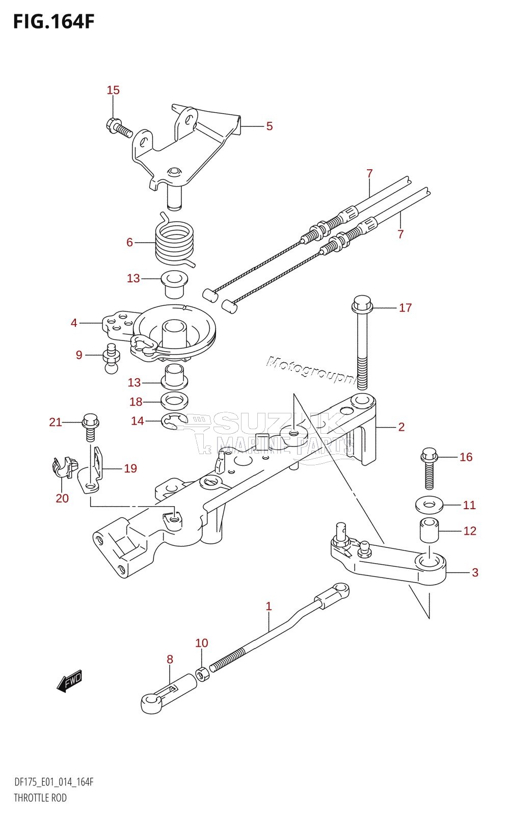 THROTTLE ROD (DF175T:E40)