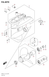 06003F-140001 (2021) 60hp E11-Gen. Export 2 (DF60AVT  DF60AVT_   DF60AVT   DF60AVTH  DF60AVTH_   DF60AVTH) DF60A drawing GEAR CASE (DF60A:E40)