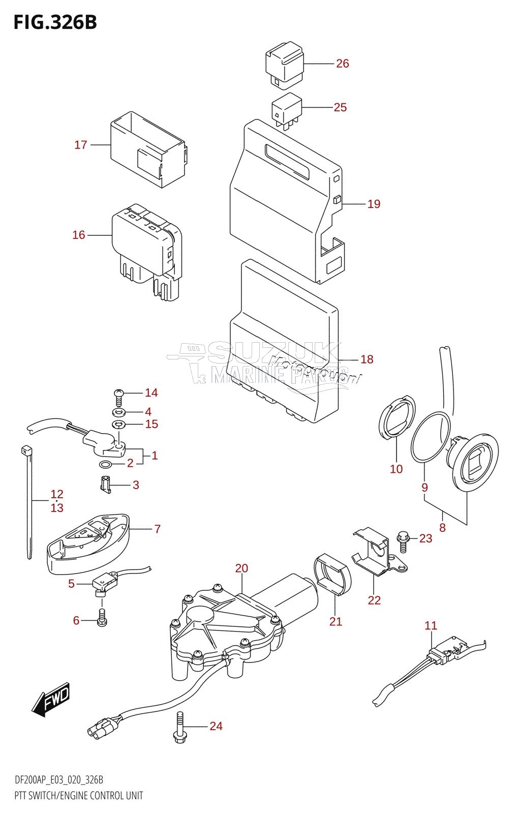 PTT SWITCH /​ ENGINE CONTROL UNIT (DF175AP)