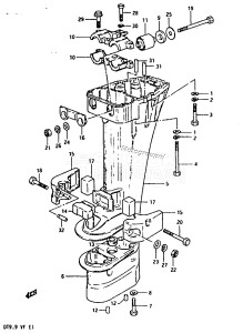 DT9.9 From 00993-406191-412879 ()  1984 drawing DRIVESHAFT HOUSING