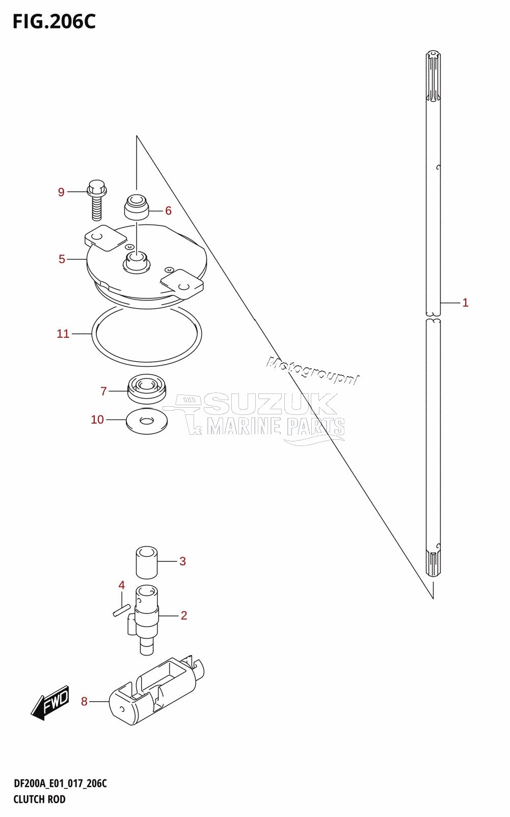 CLUTCH ROD (DF200AZ:E01)