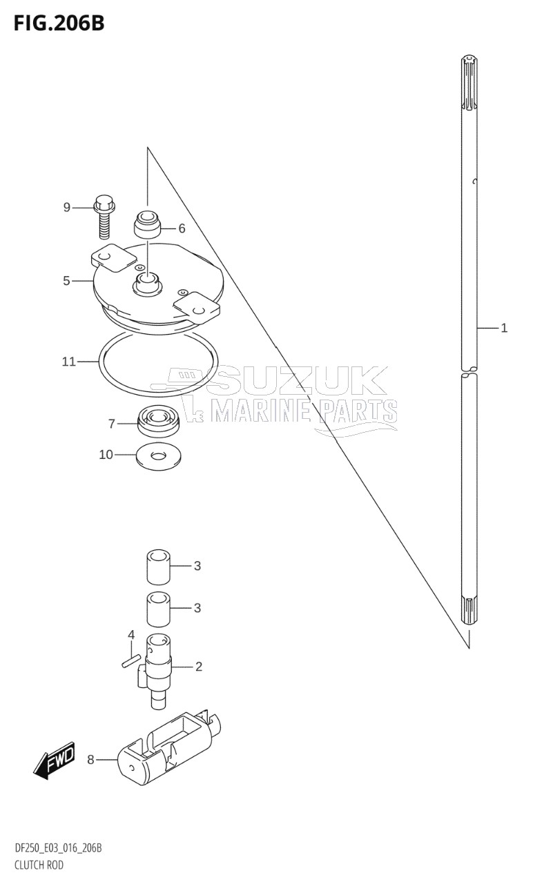 CLUTCH ROD (DF200Z:E03)