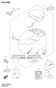 DF40A From 04003F-810001 (E01)  2018 drawing ENGINE COVER (DF40AST:E34)