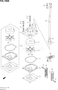 04003F-310001 (2013) 40hp E01-Gen. Export 1 (DF40A  DF40AQH  DF40AST  DF40ATH) DF40A drawing WATER PUMP (DF50A:E01)