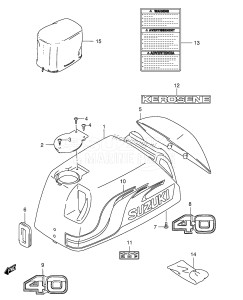 DT40 From 04003-371001 ()  2003 drawing ENGINE COVER (MODEL:02~10)