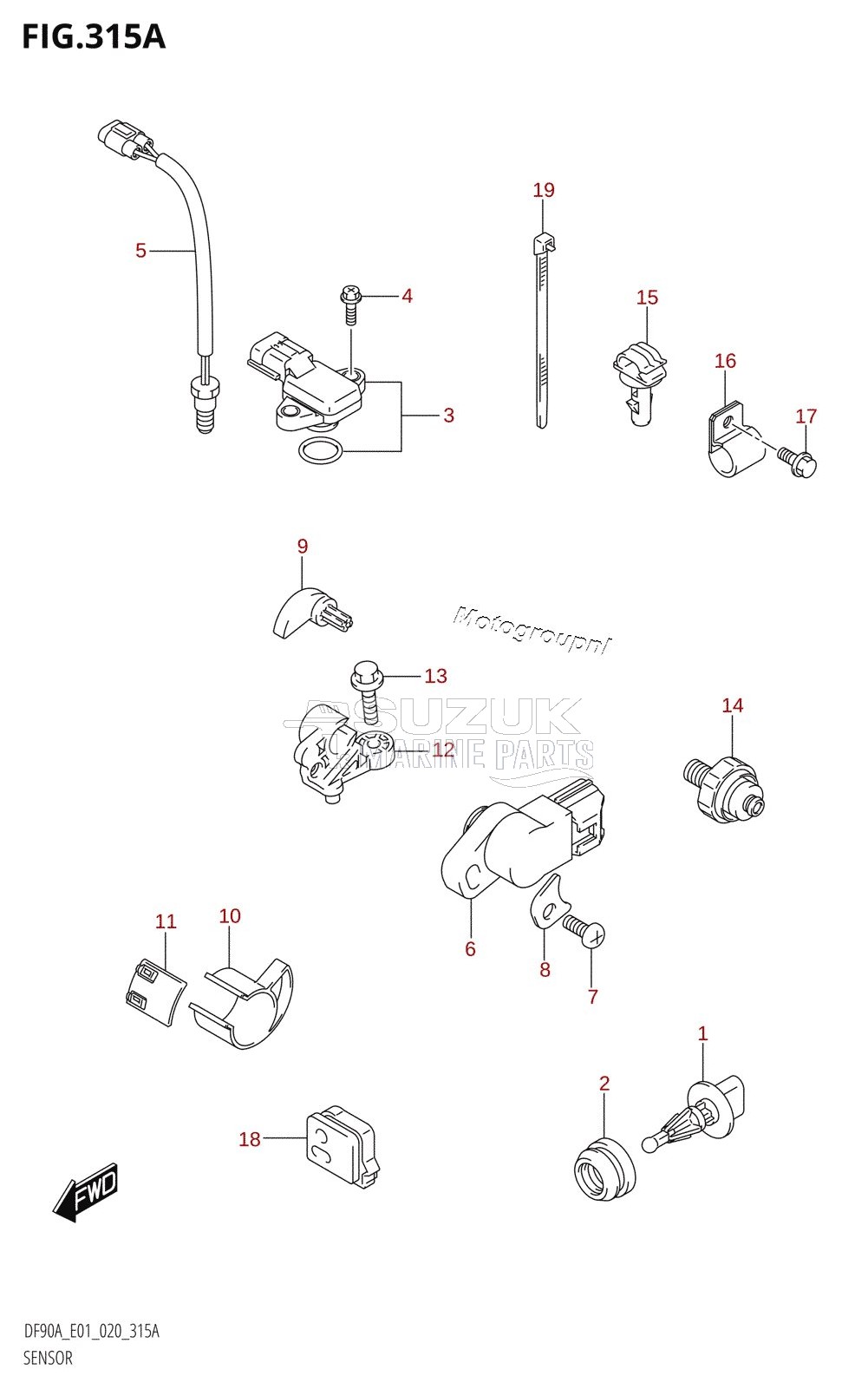 SENSOR (DF70A,DF70ATH,DF80A,DF90A,DF90ATH)