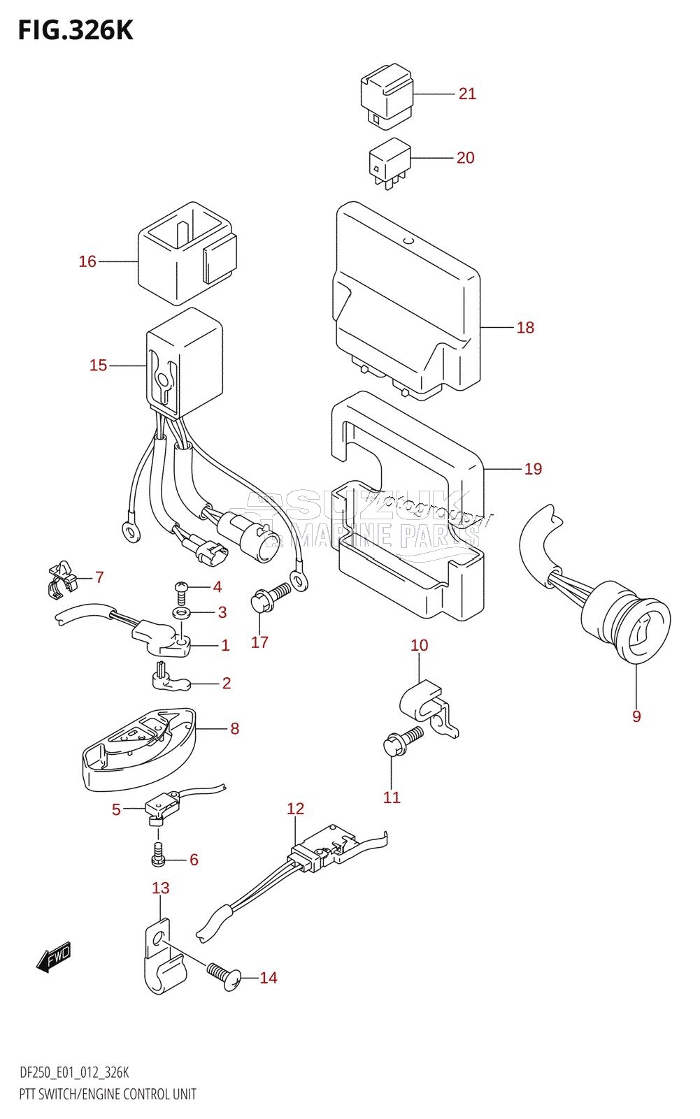 PTT SWITCH /​ ENGINE CONTROL UNIT (DF250T:E40)