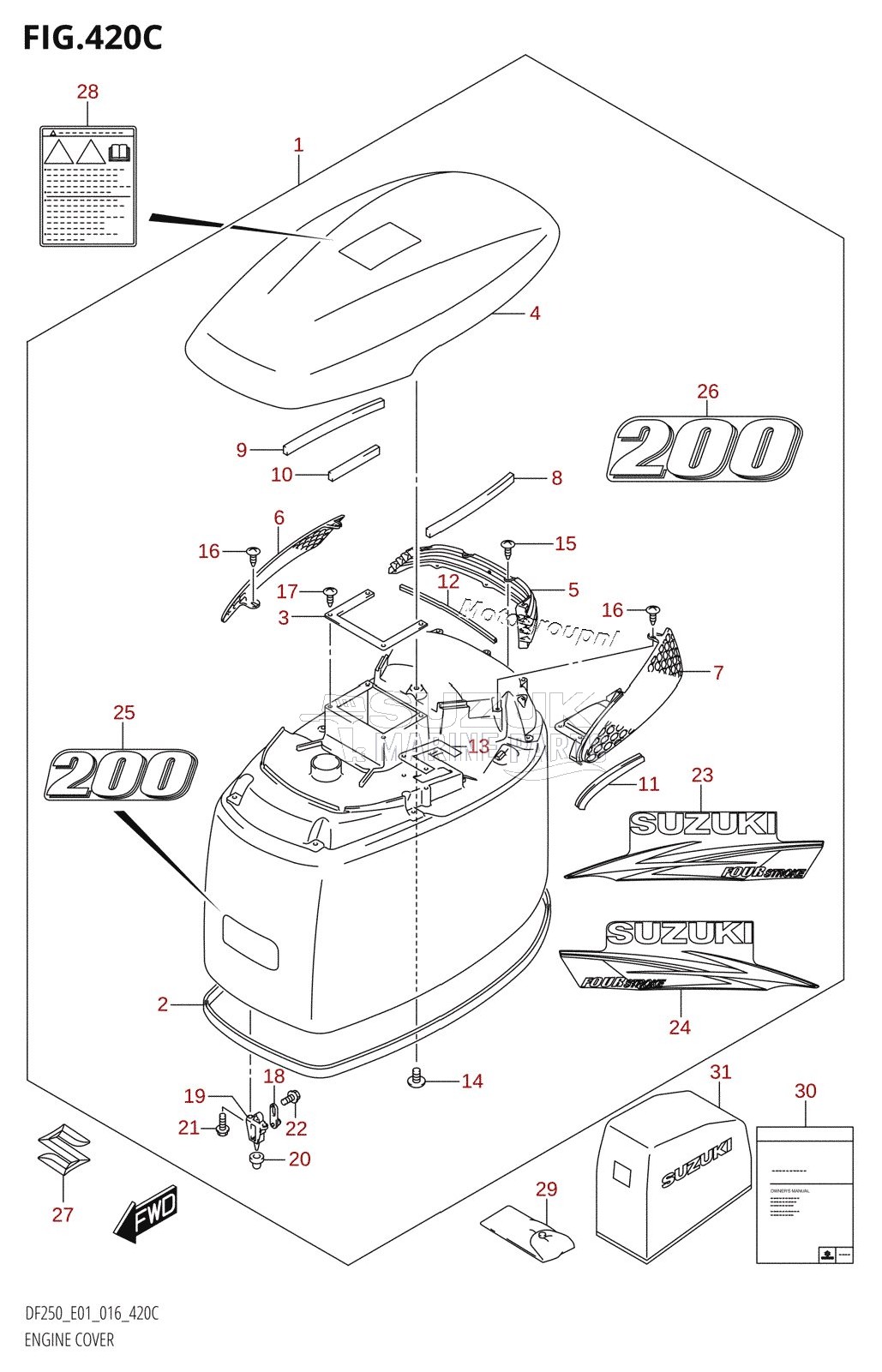 ENGINE COVER (DF200T:E40,DF200Z:E40)