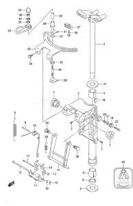 DF 9.9A drawing Swivel Bracket - Non-Remote Control