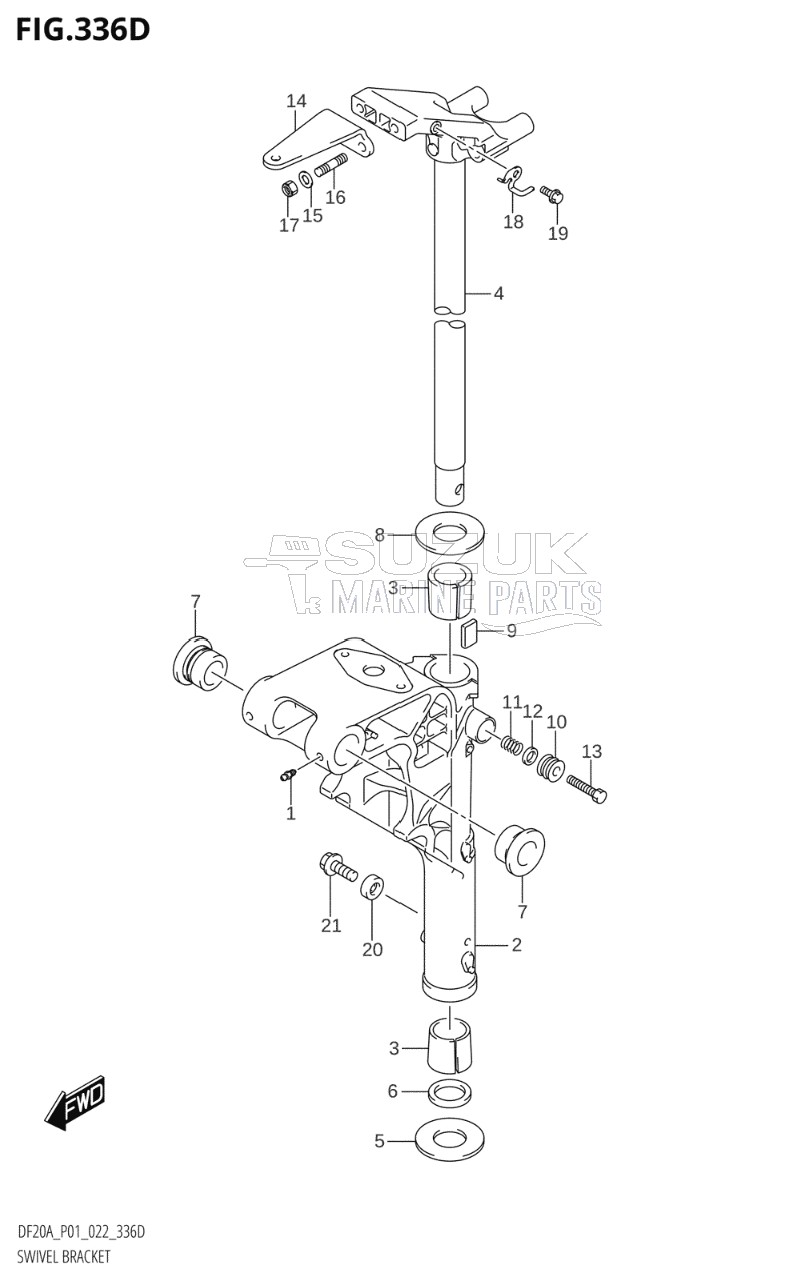 SWIVEL BRACKET (DF9.9BT,DF15AT,DF20AT)