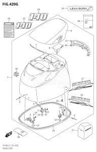 11503F-610001 (2016) 115hp E01 E03 E11 E40-Gen. Export1 and 2 USA (DF115AT) DF115A drawing ENGINE COVER (DF140AT:E40)