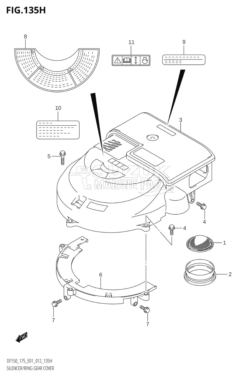 SILENCER / RING GEAR COVER (DF175Z:E40)