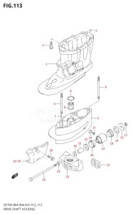 09003F-210001 (2012) 90hp E01 E40-Gen. Export 1 - Costa Rica (DF90A  DF90AT / DF90ATH  DF90ATH) DF90A drawing DRIVE SHAFT HOUSING