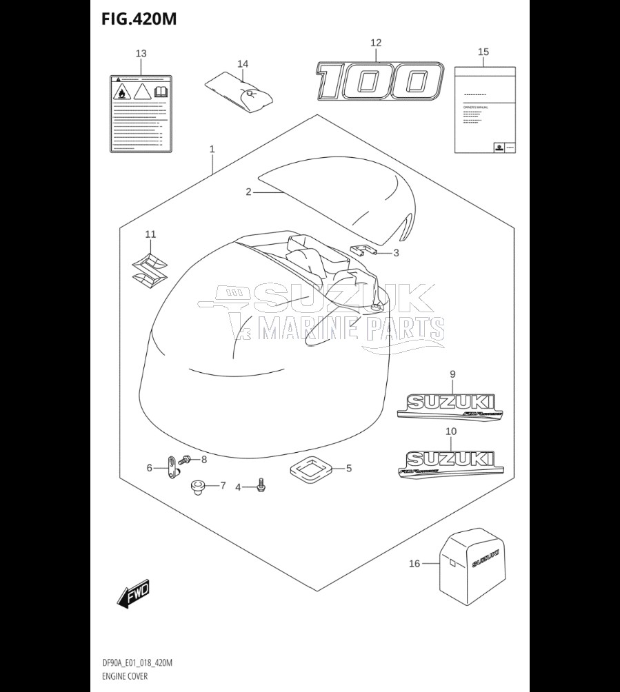 ENGINE COVER (DF100B:E40)