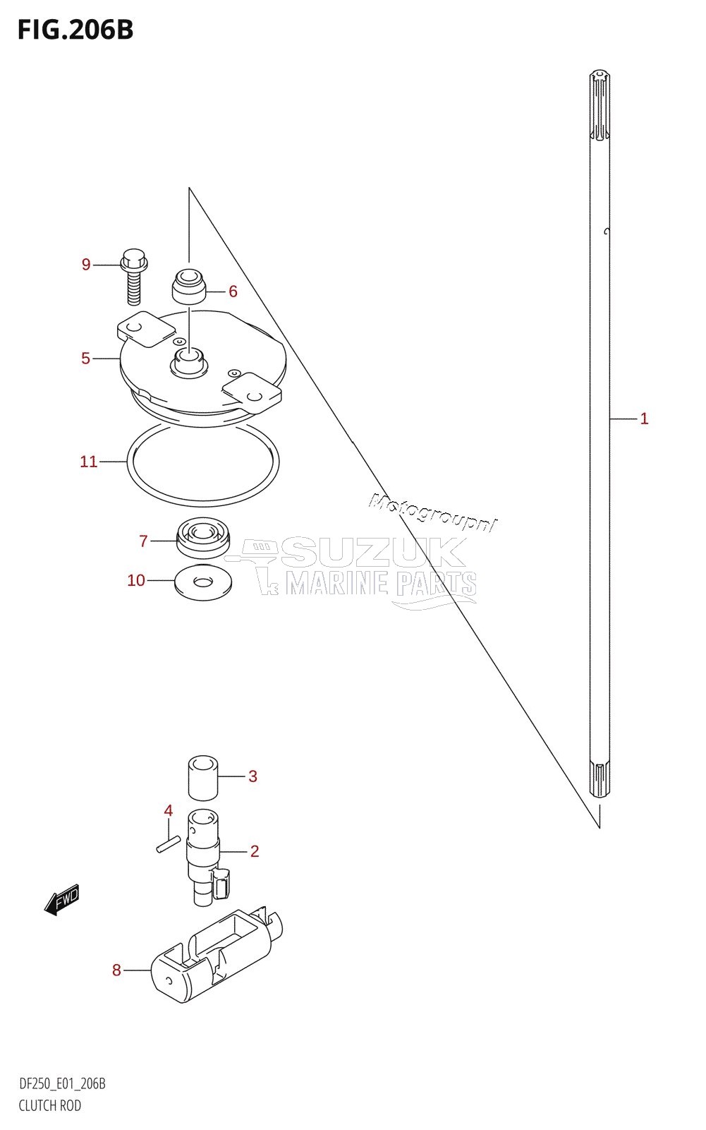 CLUTCH ROD (DF200Z,DF200WZ,DF225Z,DF225WZ,DF250Z)