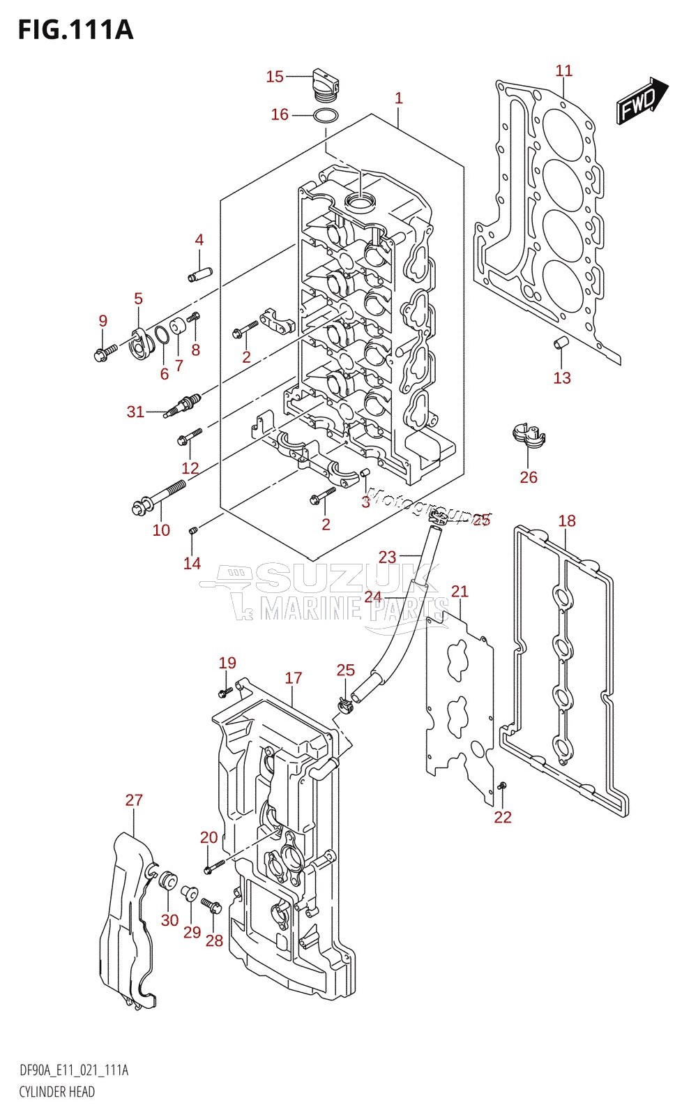 CYLINDER HEAD ((DF70A,DF70ATH,DF80A,DF90A,DF90ATH):020)