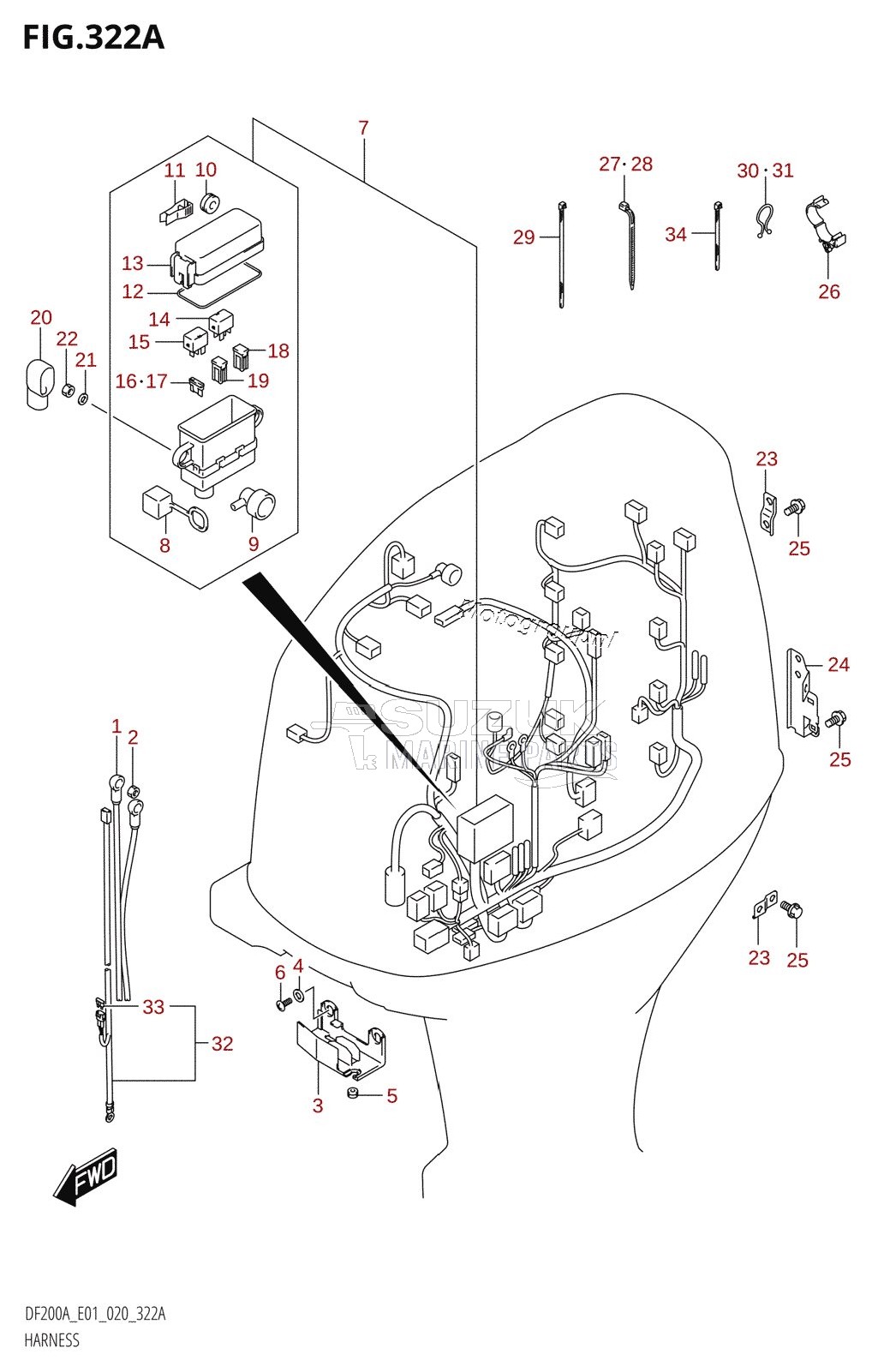 HARNESS (DF200AT,DF200AZ,DF175AT,DF175AZ)