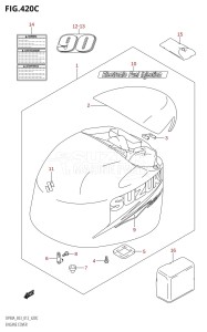 DF70A From 07003F-210001 (E03)  2012 drawing ENGINE COVER (DF90A:E03)