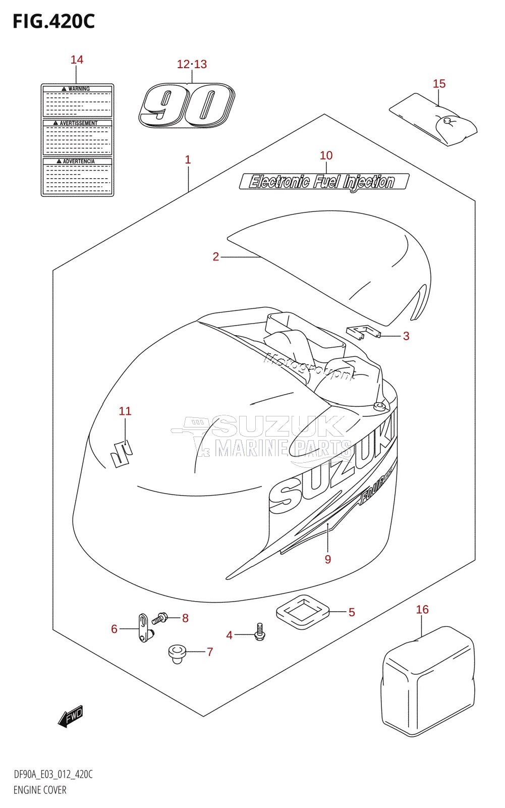 ENGINE COVER (DF90A:E03)