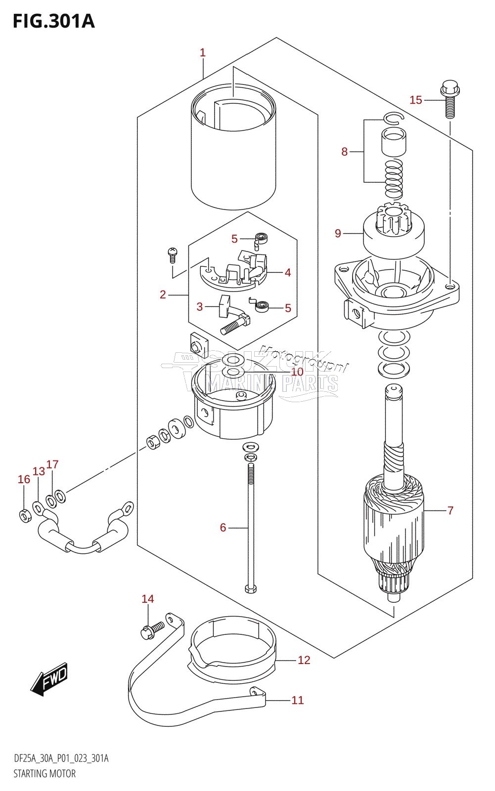 STARTING MOTOR (DF25A,DF25AR,DF25ATH)