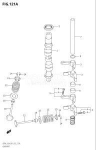 00994F-310001 (2013) 9.9hp P01-Gen. Export 1 (DF9.9A  DF9.9AR) DF9.9A drawing CAMSHAFT (DF8A:P01)