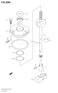 DF140 From 14001F-980001 (E03)  2009 drawing CLUTCH ROD (DF140Z:(K2,K3,K4,K5,K6))